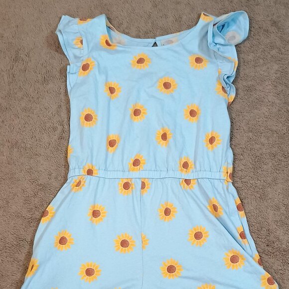 Old Navy Other - Old Navy/Flutter Sleeve Romper/Girls XL 14-16/Blue Sunflower Floral NWOT**